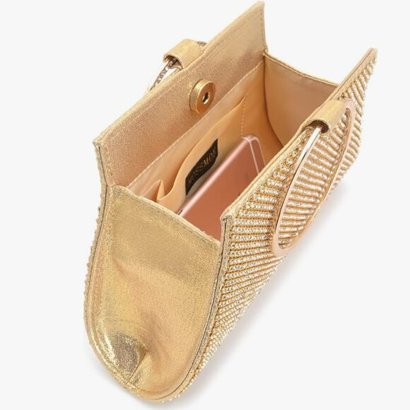 Gold Crystal Clutch Purse - formal event - Picture 3 of 9
